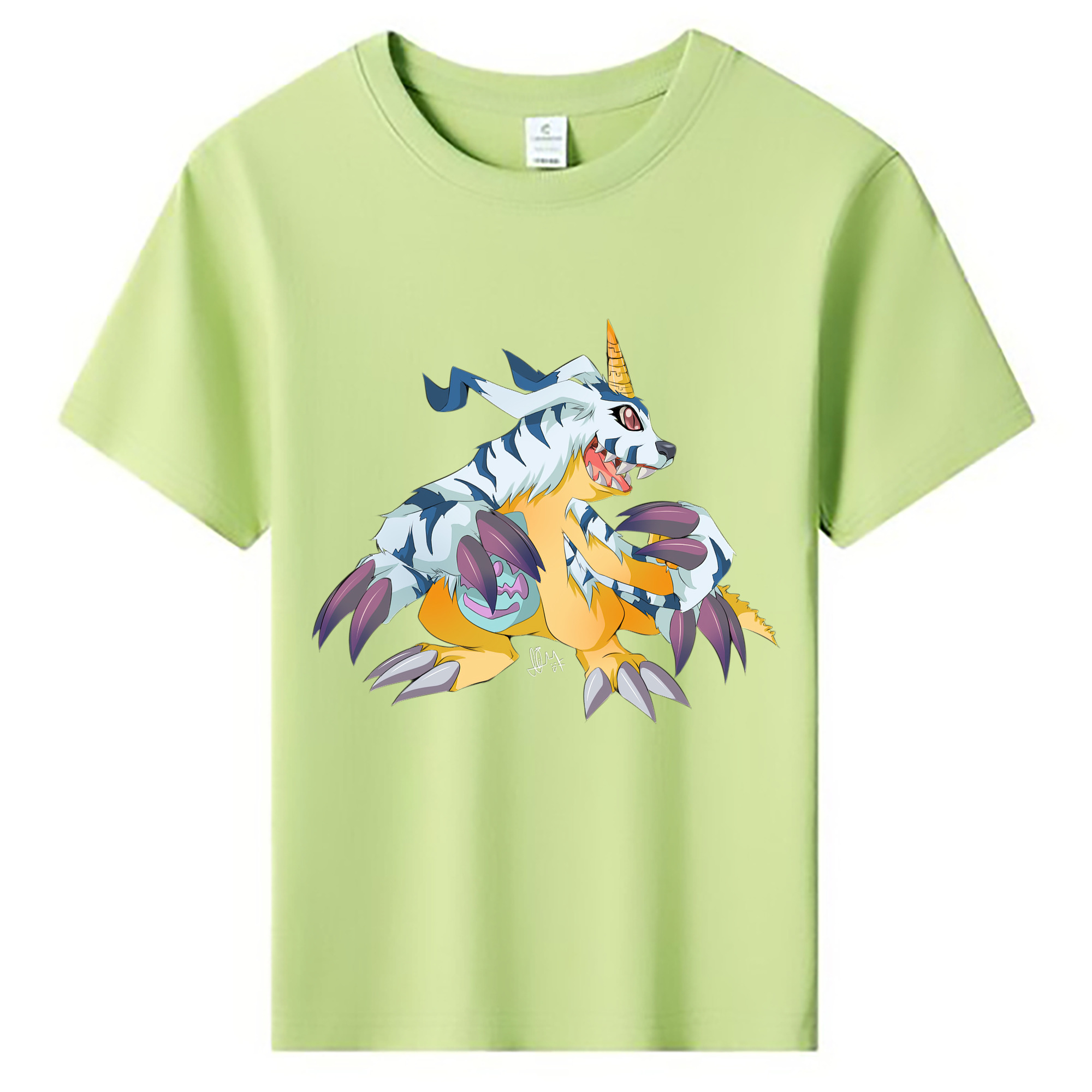 （画像用） Digimon デジタルモンスター/デジモン 綿100％キッズTシャツ（フロントプリント）